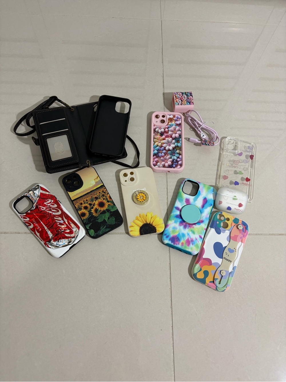 iPhone 16 Case Bundle (8) - Multicolor Protective Cases with Pop Grip